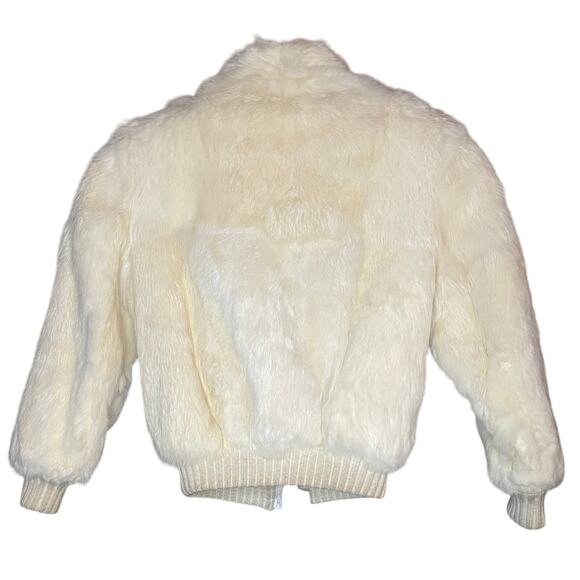 VTG Caravelle Designer Fine Fur Fashions Jacket Girls Sz 8 Ivory Bomber Coat - Picture 8 of 9